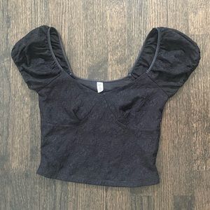 Nordstrom black lace top small
